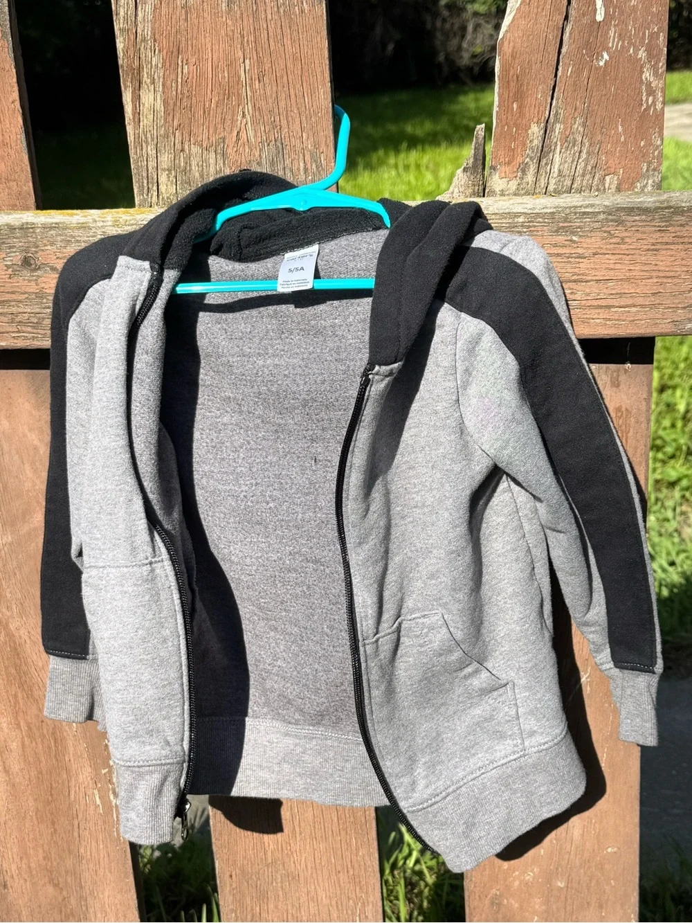 Carter’s - Kids Black and Gray Zip Up Hoodie - Size 5/5A